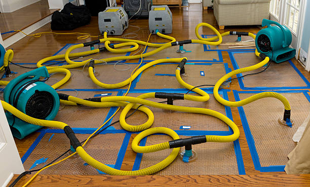 Professional Basement Flood Cleanup technician working in Hobart, OK